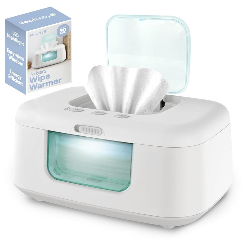 Jool Baby TinyBums Baby Wipe Warmer & Dispenser with LED Changing Light- Aqua